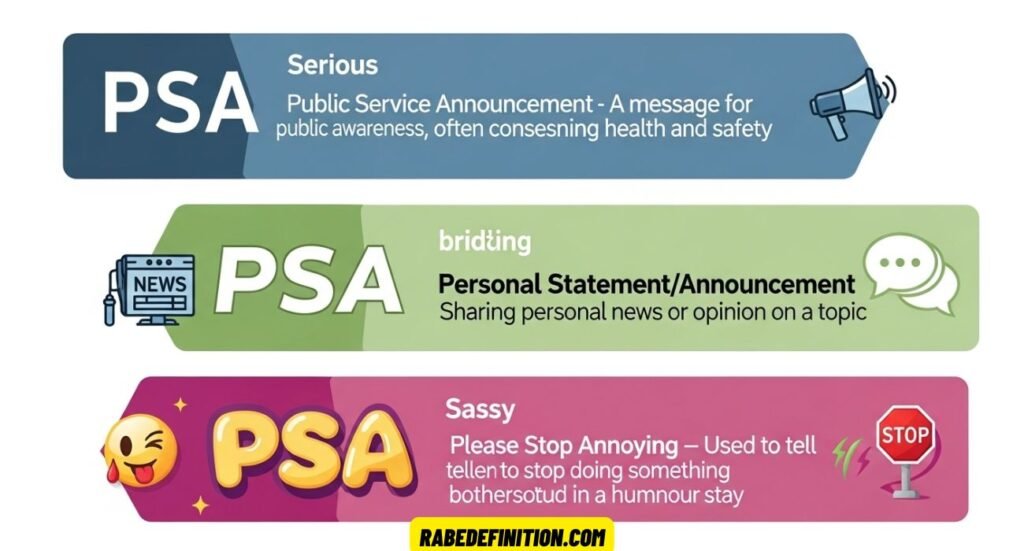 PSA Meaning Slang